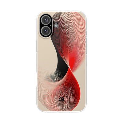 Red Lite Phone Case for iPhone - Crimson Grid Vortex