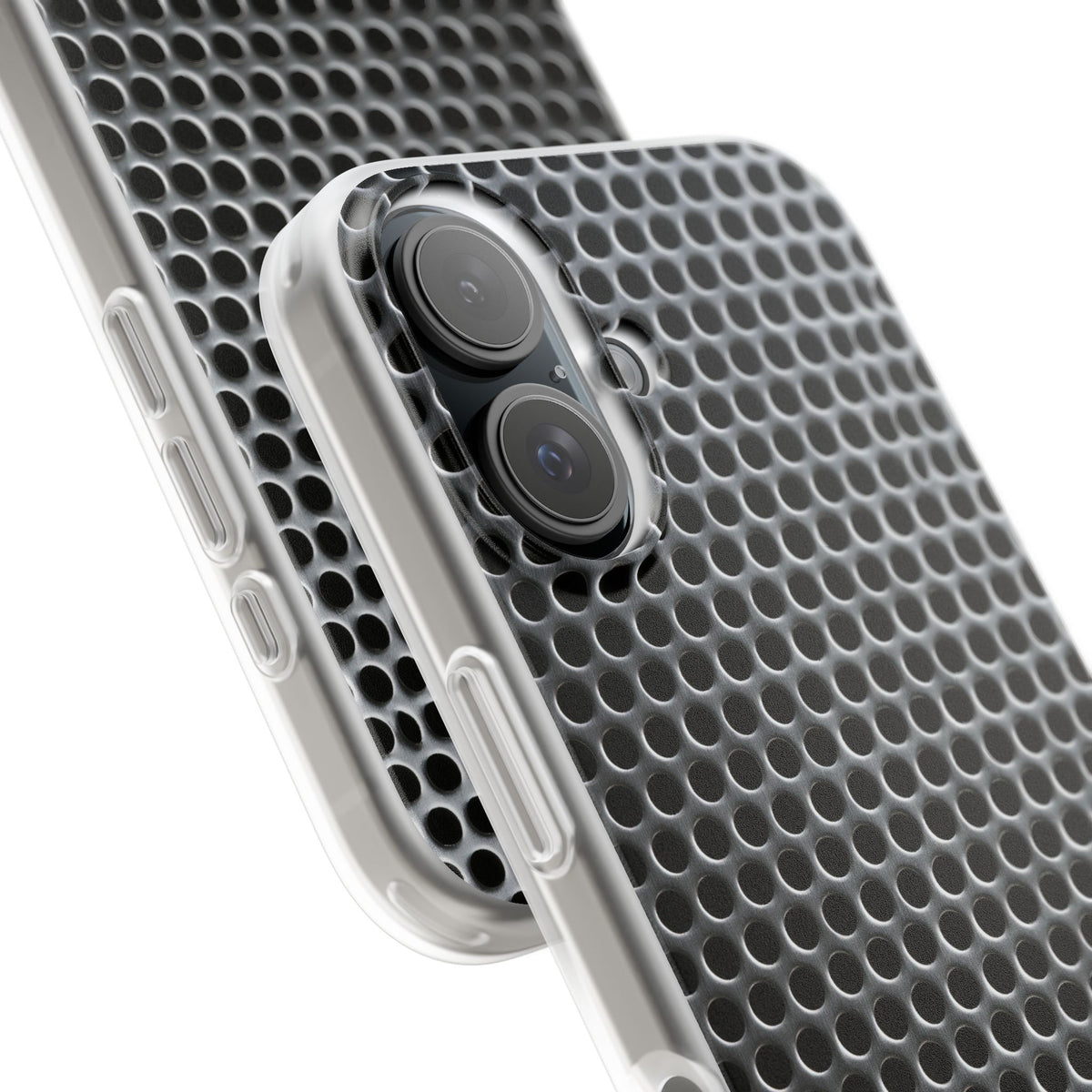 Brushed Perforated Steel · Lite Phone Case for iPhone ·  Silver