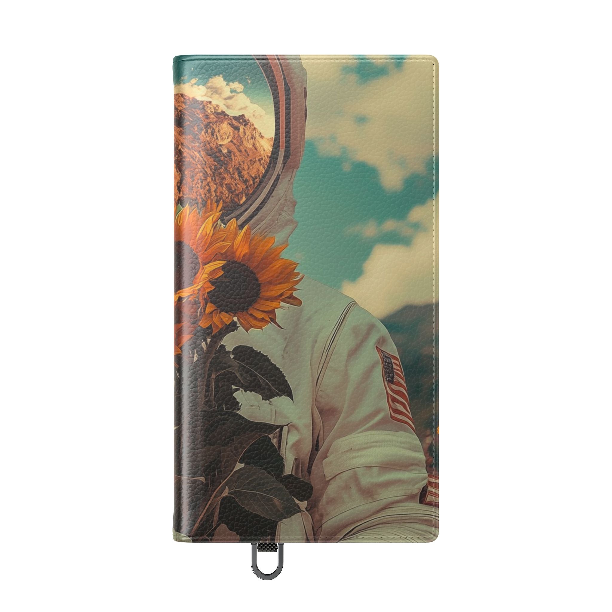 Auringonkukka Astronaut - Samsung S24 Ultra Case - Lompakkokotelo
