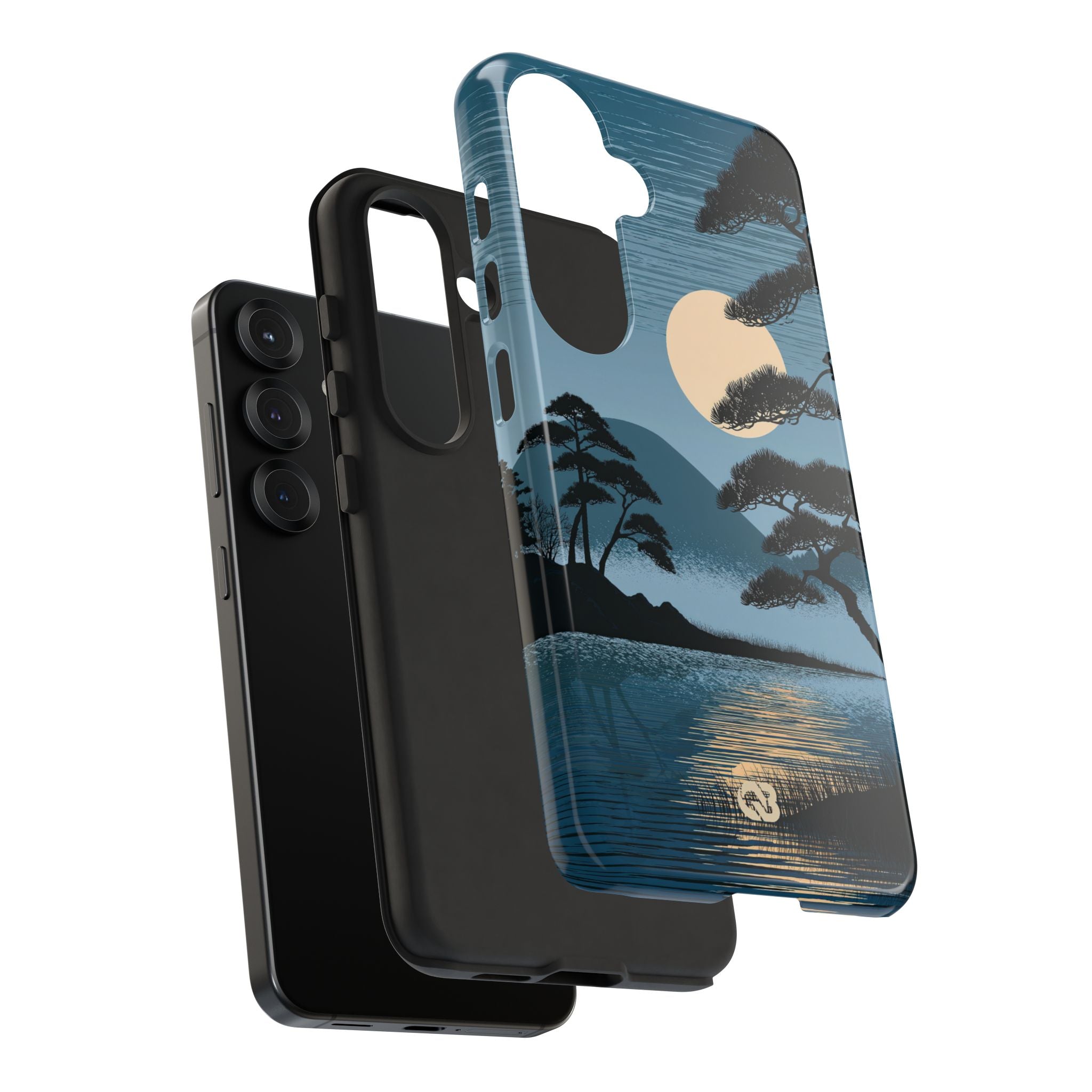 Blue Tough Phone Case for Samsung - Midnight Kyoto Pine