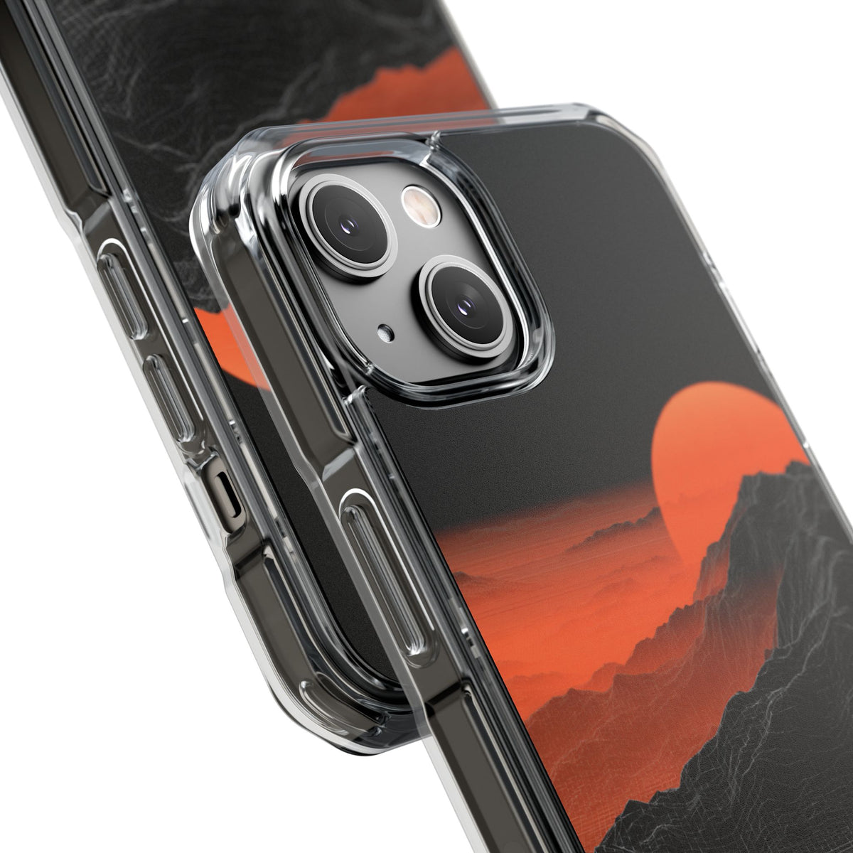 Solar Ridge Mesh · Clear Impact Magnetic Phone Case for iPhone · Black