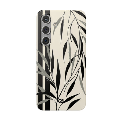 Beige Lite Phone Case for Samsung - Soot Leaf Sketch