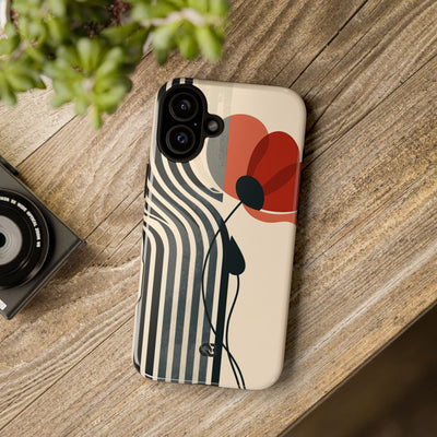 Modernist Poppy · Tough Phone Case for iPhone · Beige