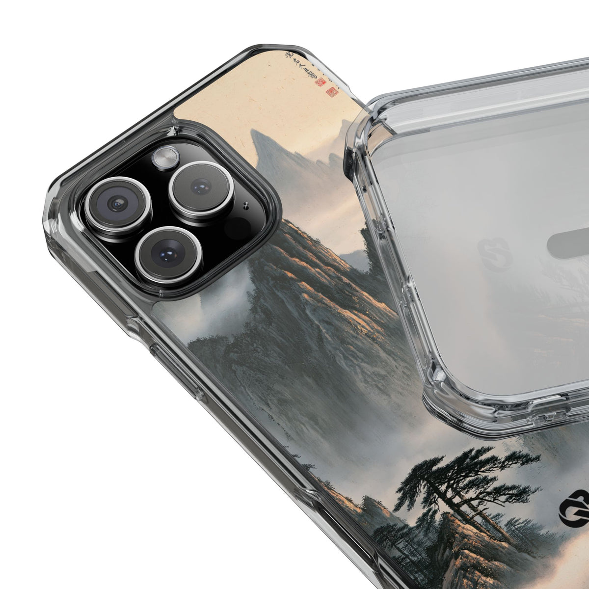 Sacred Mountain Mist · Clear Impact Magnetic Phone Case for iPhone · Beige