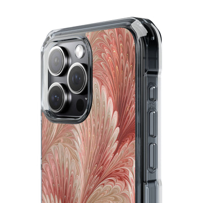Blush Petal Plume · Clear Impact Magnetic Phone Case for iPhone · Pink