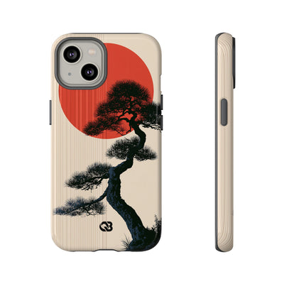 Beige Tough Phone Case for iPhone - Kyoto Crimson Pine