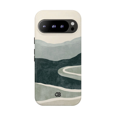 Green Tough Phone Case for Google Pixel - Misty Sage Valley