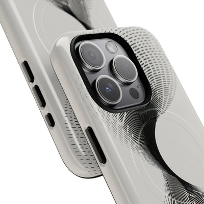 White Tough 2.0 Magsafe Phone Case for iPhone - Linear Torsion Grid