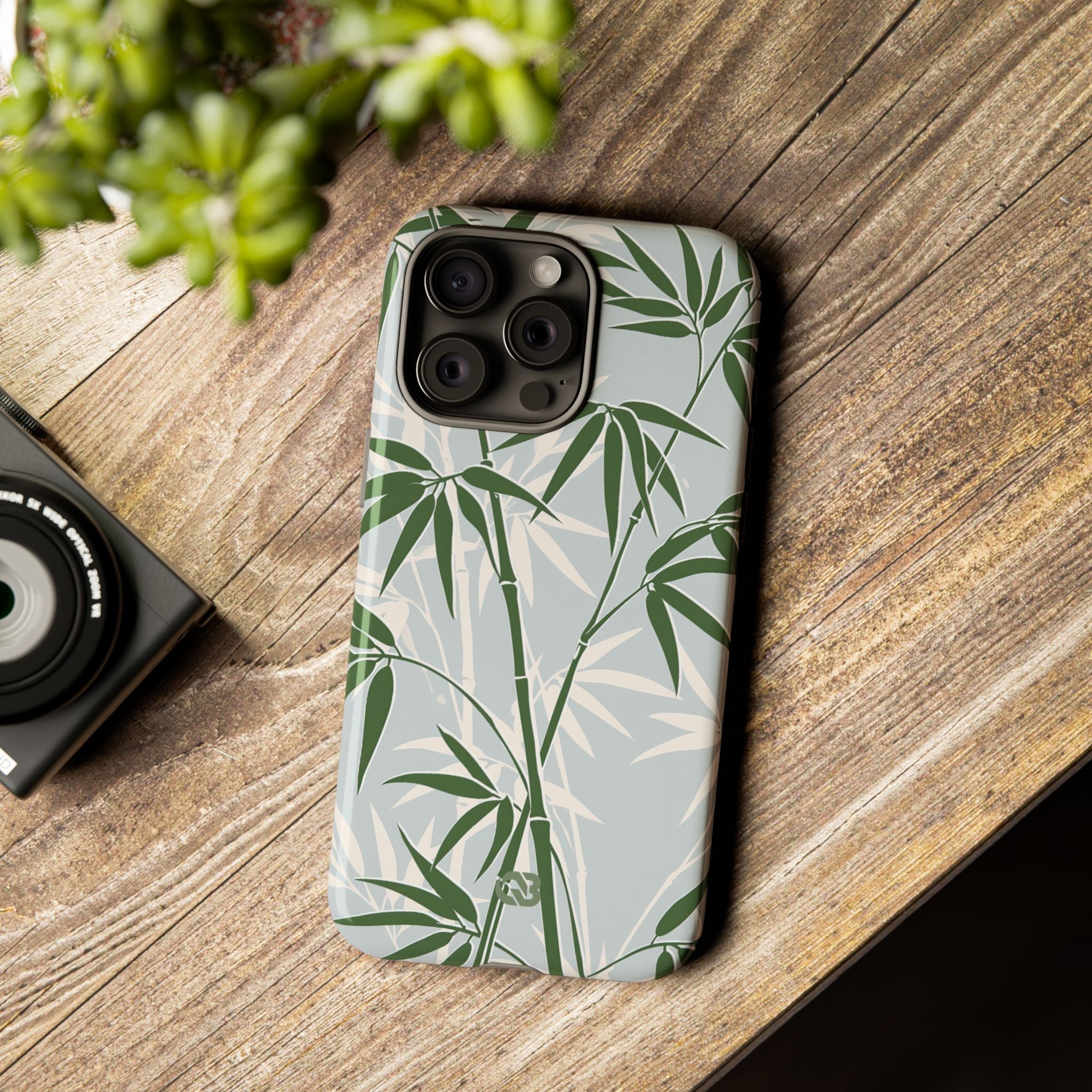 Green Tough Phone Case for iPhone - Kyoto Bamboo Canopy