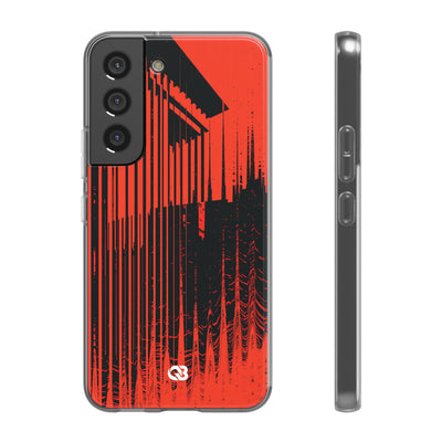Red Lite Phone Case for Samsung - Crimson Brutalist Distortion