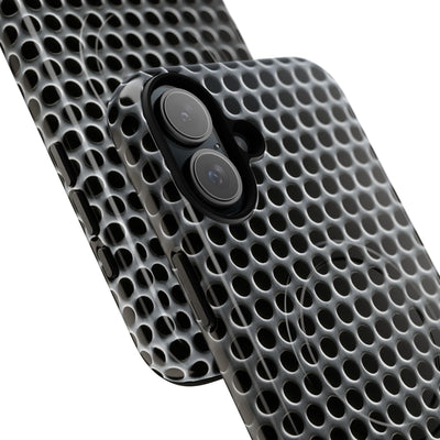 Brushed Perforated Steel · Tough 2.0 Magnetic Phone Case for iPhone · Silver