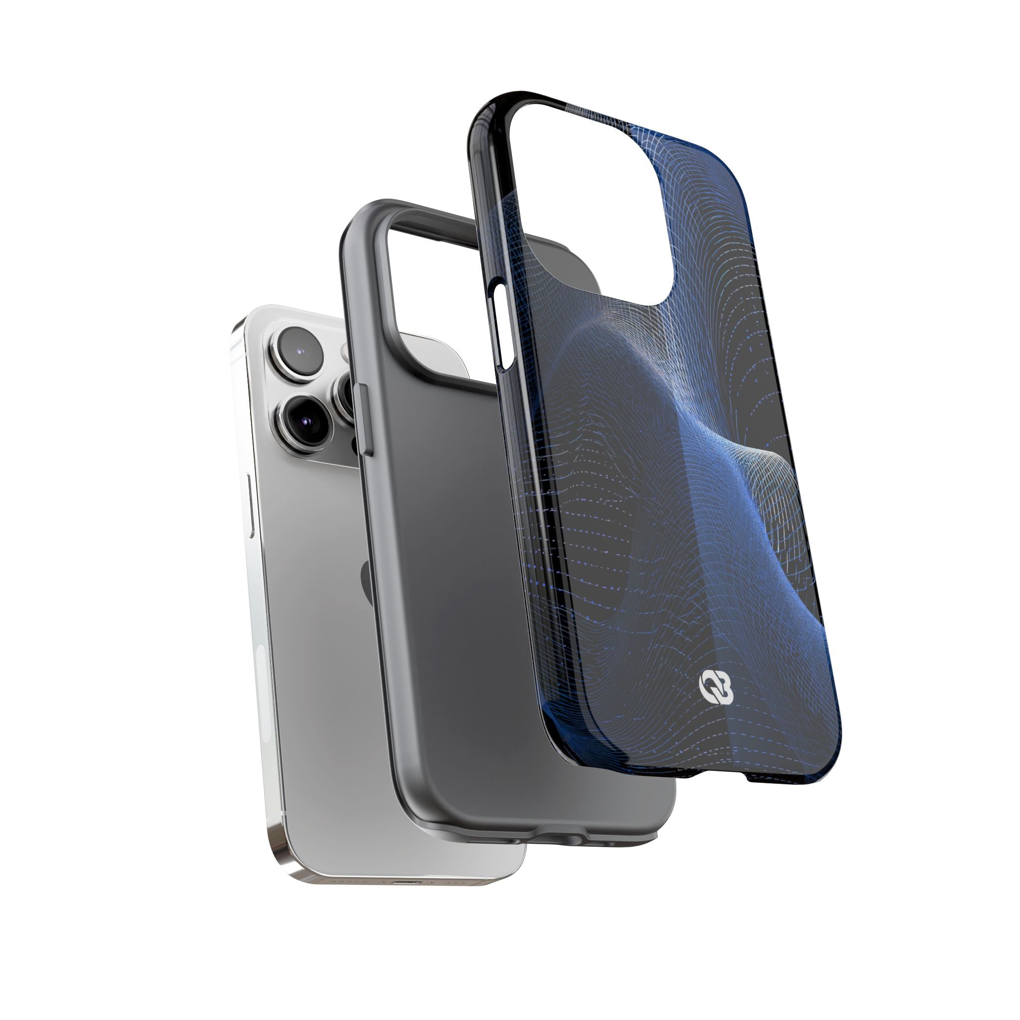 Blue Tough Phone Case for iPhone - Electric Blue Flux