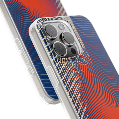 Blue Lite Phone Case for iPhone - Orange Orbit Grid