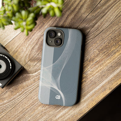 Grey Tough Phone Case for iPhone - Slate Mesh Horizon