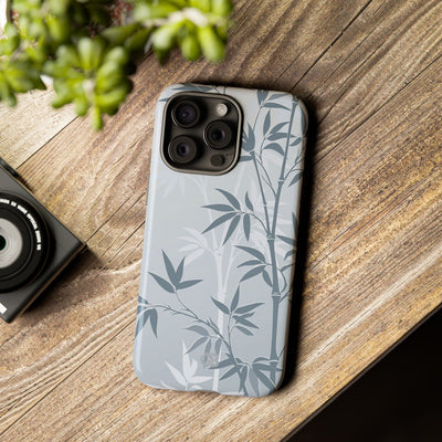 Blue Tough Phone Case for iPhone - Slate Bamboo Shadow