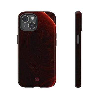 Red Tough Phone Case for iPhone - Crimson Flare Flux