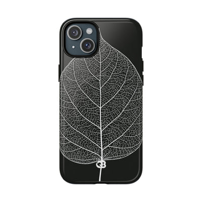 Black Tough 2.0 Magsafe Phone Case for iPhone - Bleached Leaf Lattice