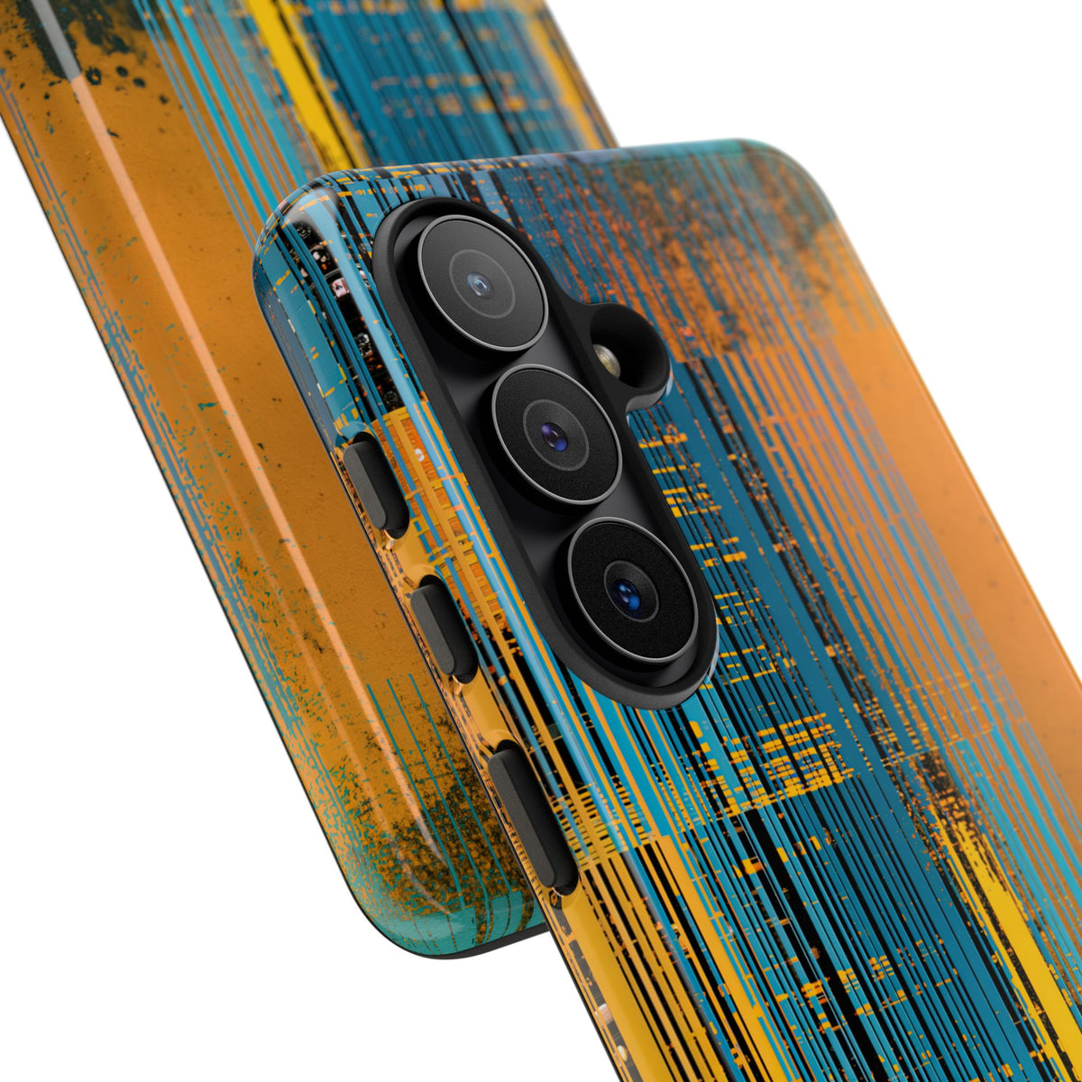 Cyber Glitch Stream · Tough Phone Case for Samsung · Teal