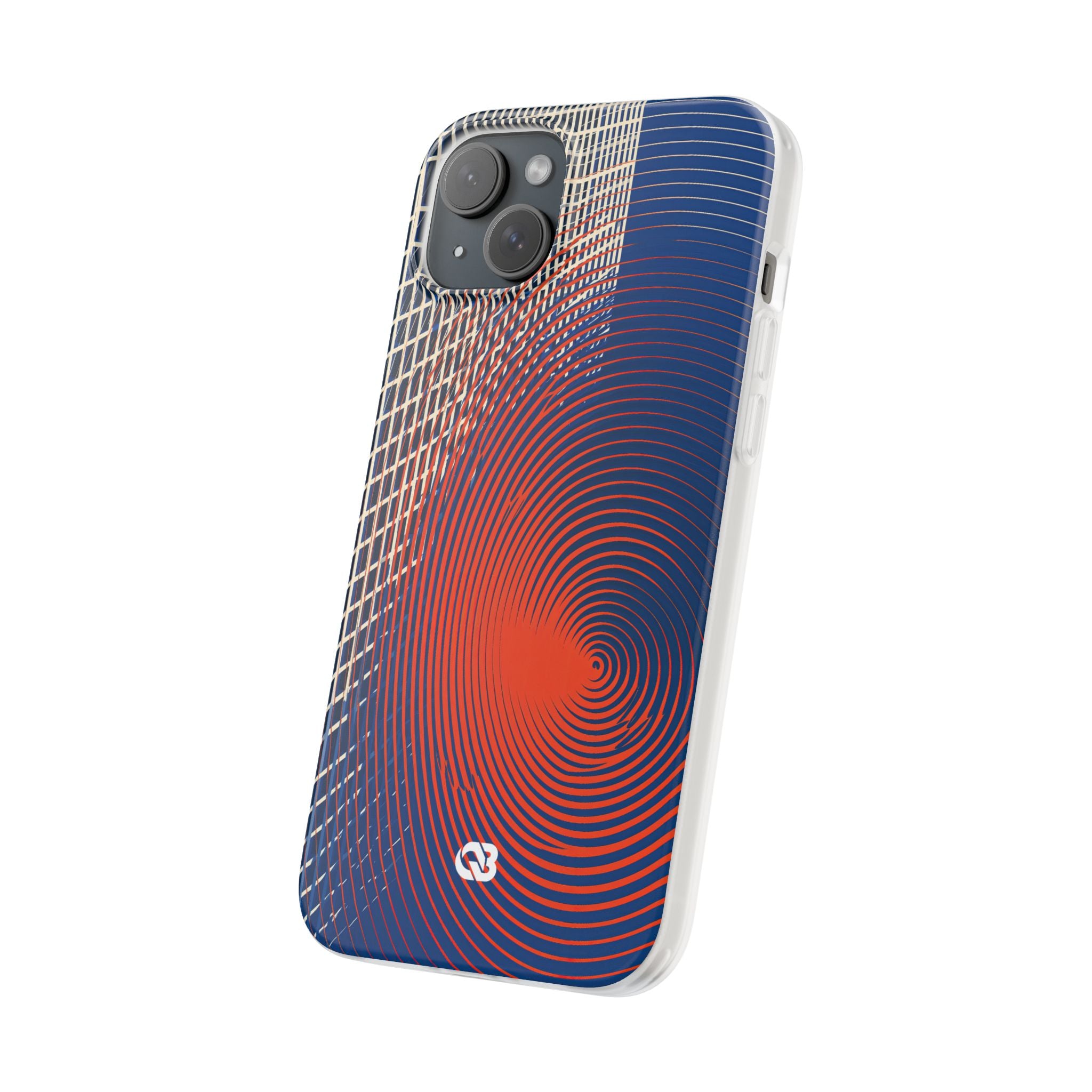 Blue Lite Phone Case for iPhone - Orange Orbit Grid