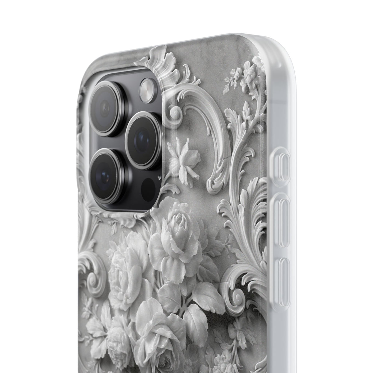 Rococo Marble Rose · Lite Phone Case for iPhone ·  White