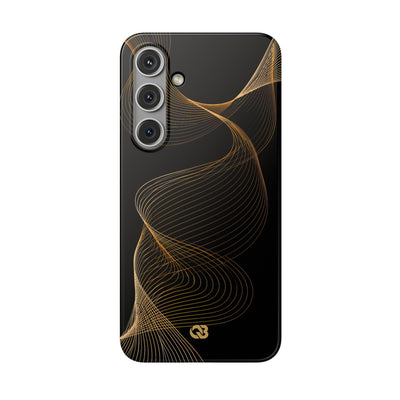 Golden Contour Flow · Lite Phone Case for Samsung · Black