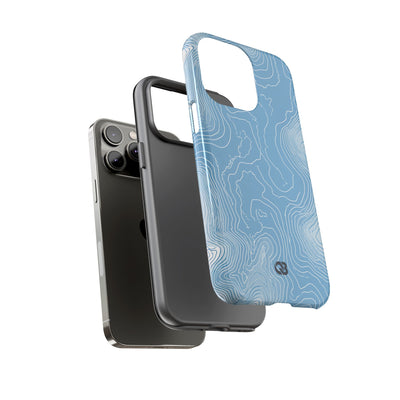 Blue Tough Phone Case for iPhone - Glacial Ridge Topo
