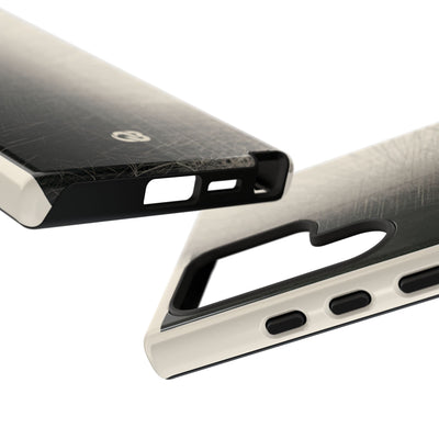 Beige Tough Phone Case for Samsung - Brutalist Graphite Grid