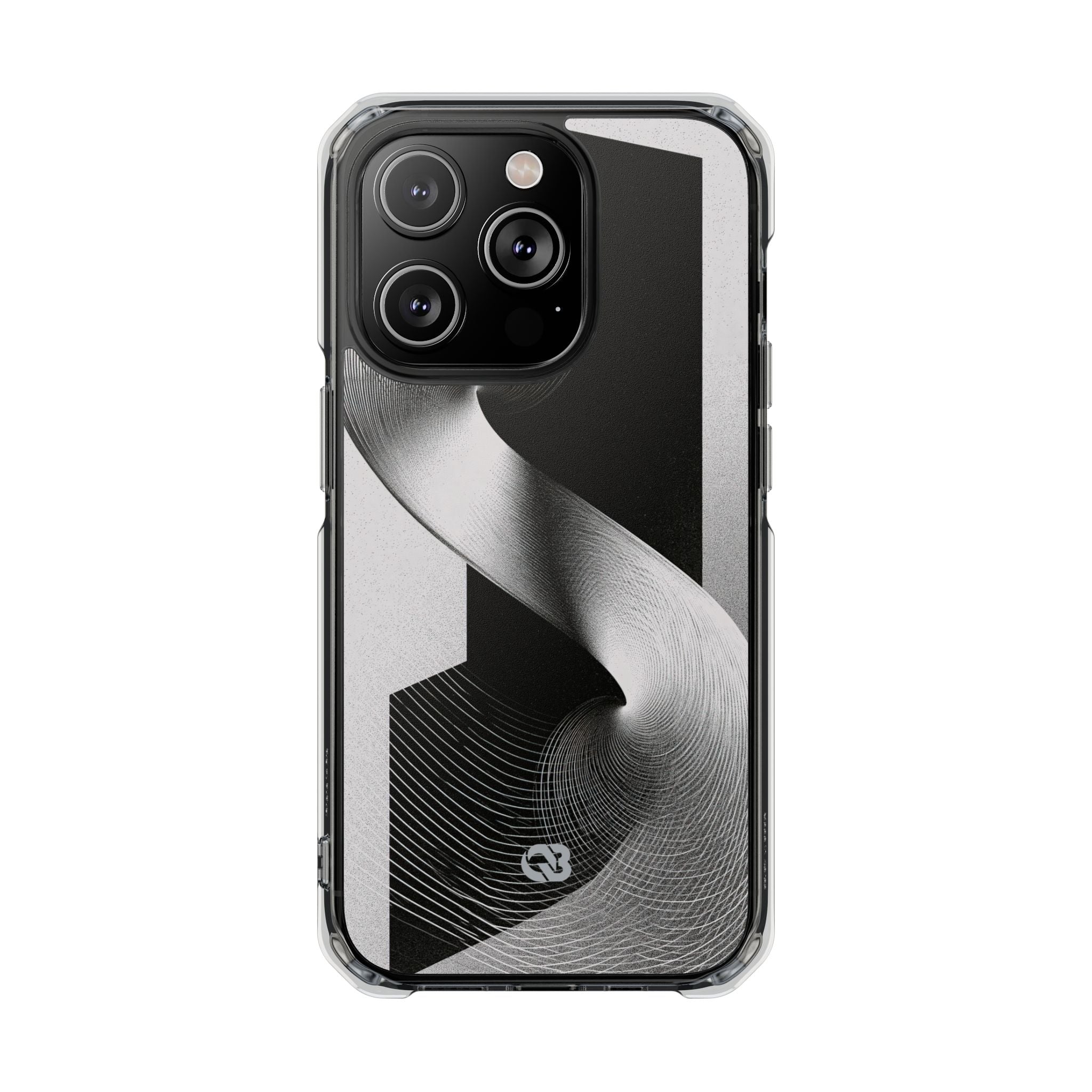 Grey Impact MagSafe Phone Case for iPhone - Obsidian Moiré Wave