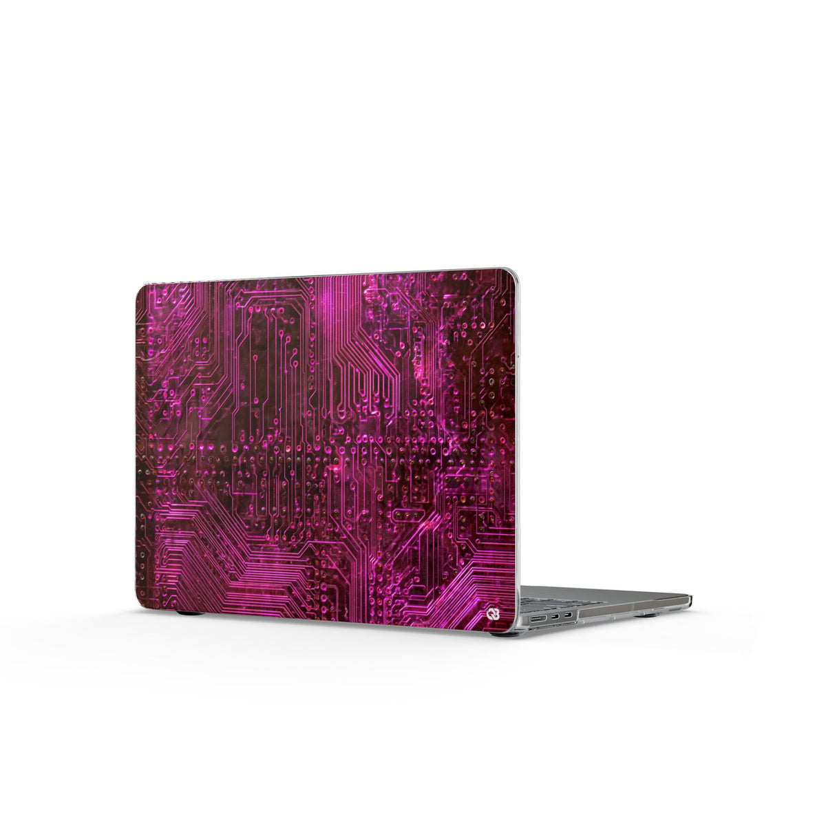 Magenta Circuit Trace · Clear Hard Case for MacBook · Pink