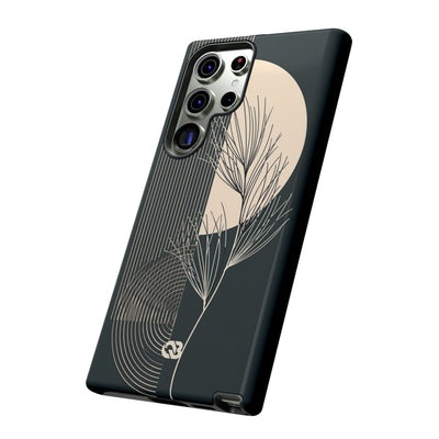 Black Tough Phone Case for Samsung - Obsidian Sand Willow