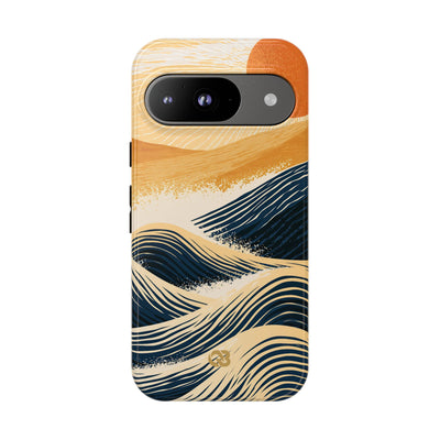Blue Tough Phone Case for Google Pixel - Kyoto Cresting Tide