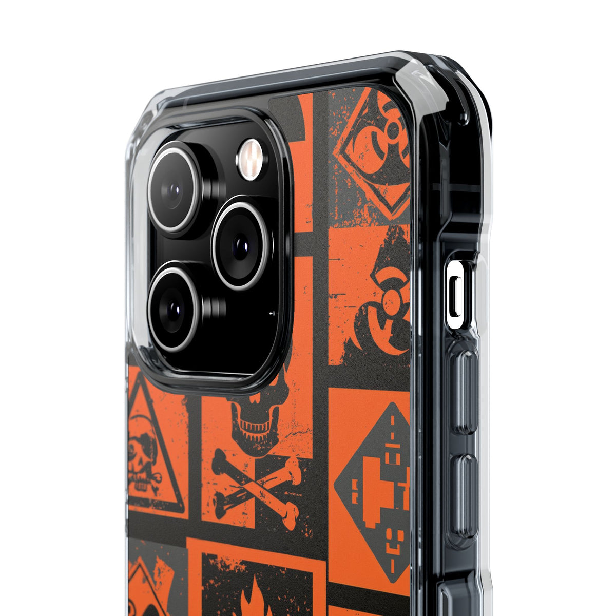 Urban Hazard · Clear Impact Magnetic Phone Case for iPhone · Orange