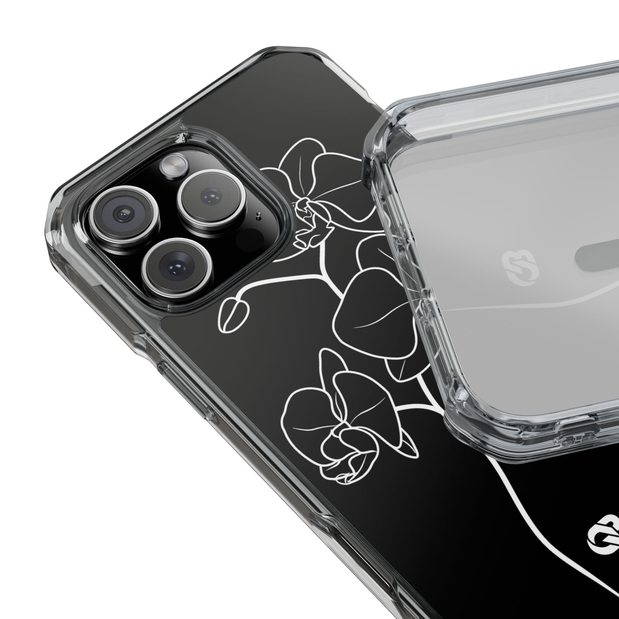 Black Impact MagSafe Phone Case for iPhone - Noir Alabaster Orchid