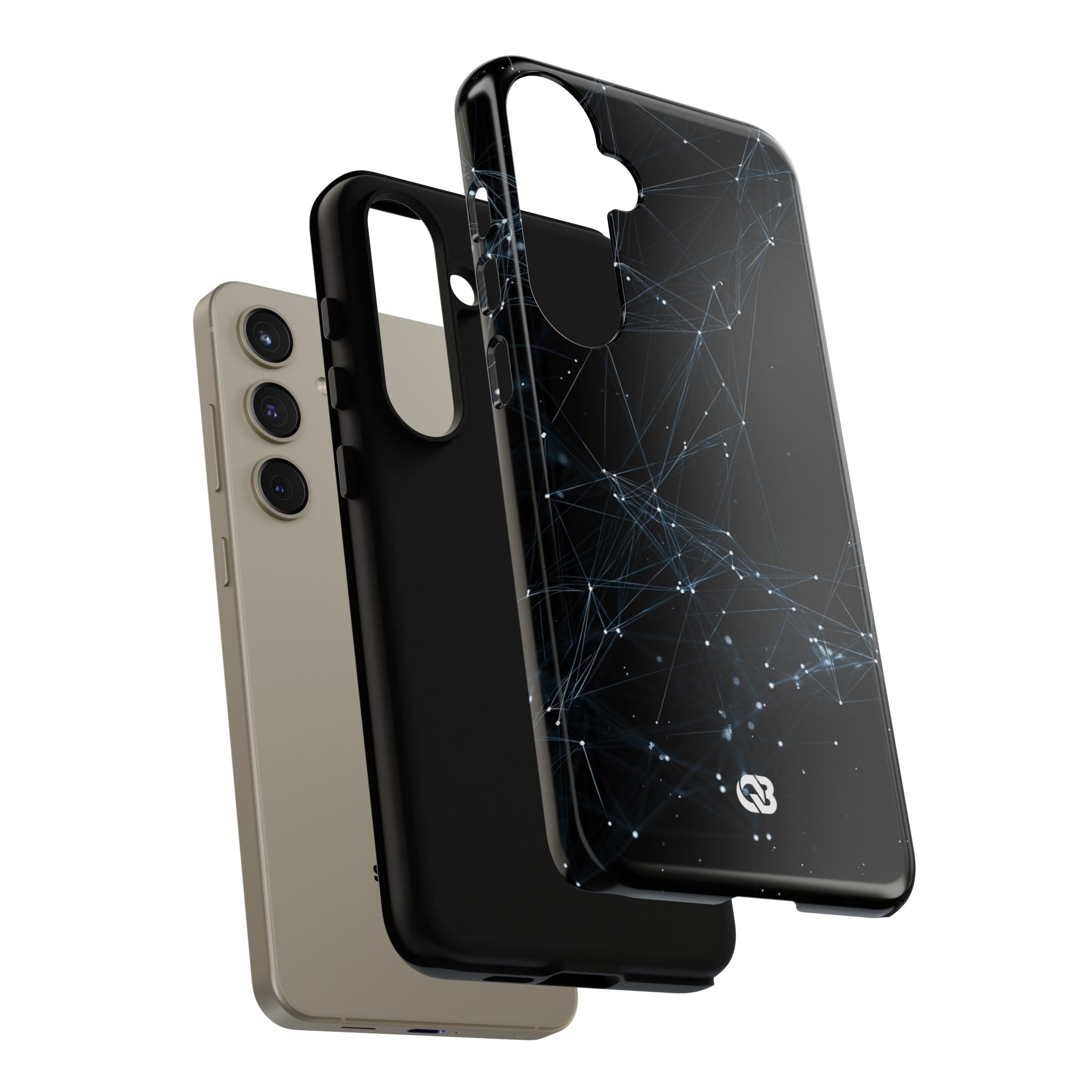 Black Tough Phone Case for Samsung - Arctic Neural Mesh