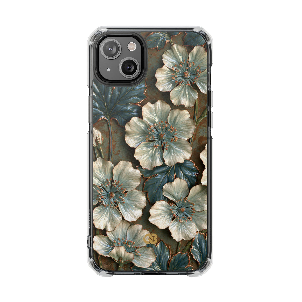 Gilded Blossom Reverie · Clear Impact Magnetic Phone Case for iPhone · Teal