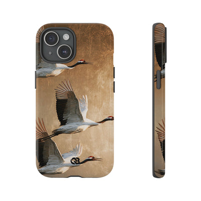 Golden Crane Flight · Tough Phone Case for iPhone · Gold