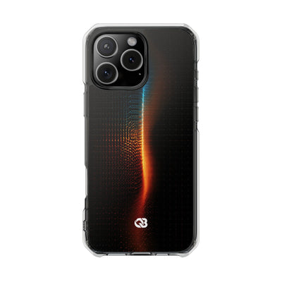 Luminous Refraction Grid · Clear Impact Magnetic Phone Case for iPhone · Black