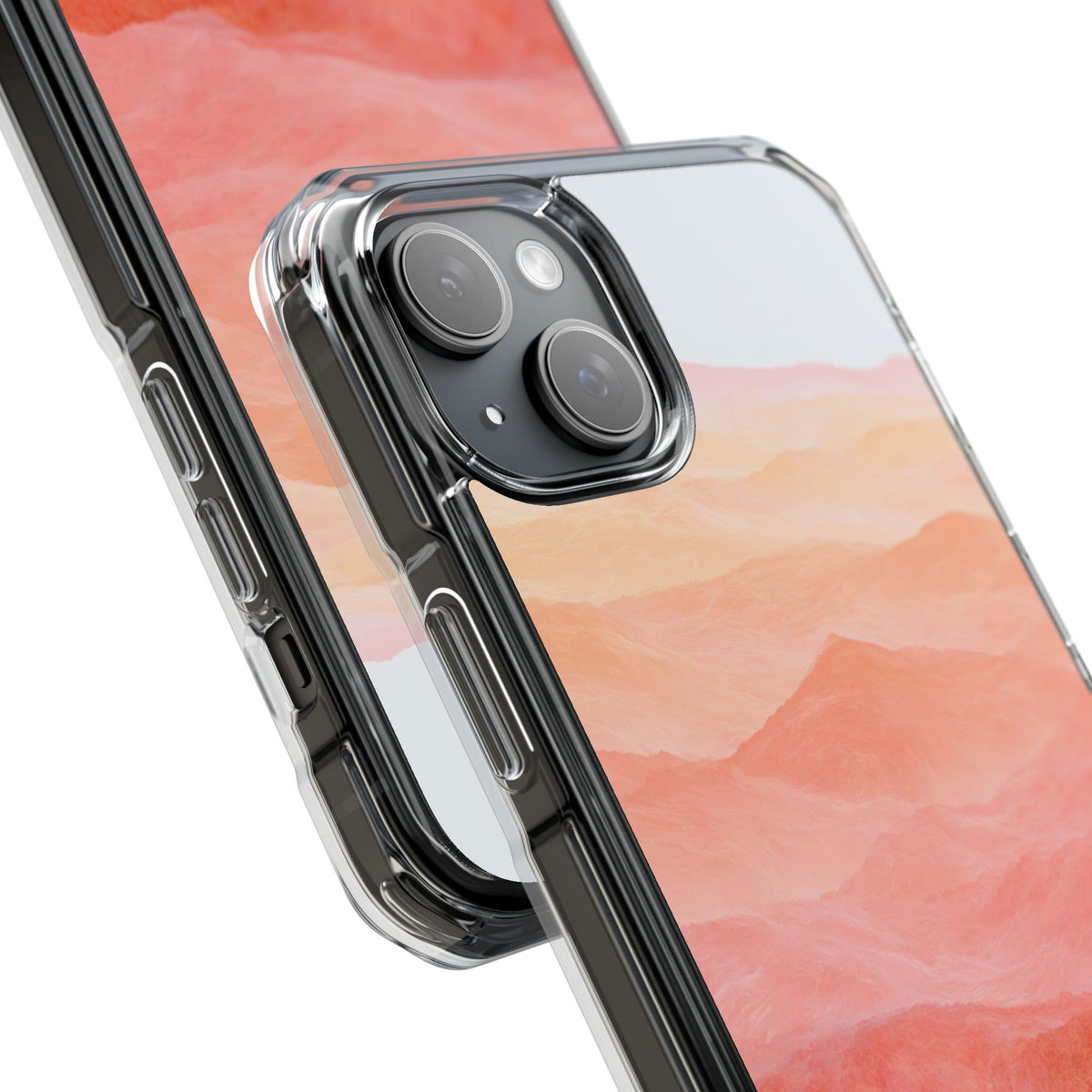Alpenglow Ridge Vista · Clear Impact Magnetic Phone Case for iPhone · Orange