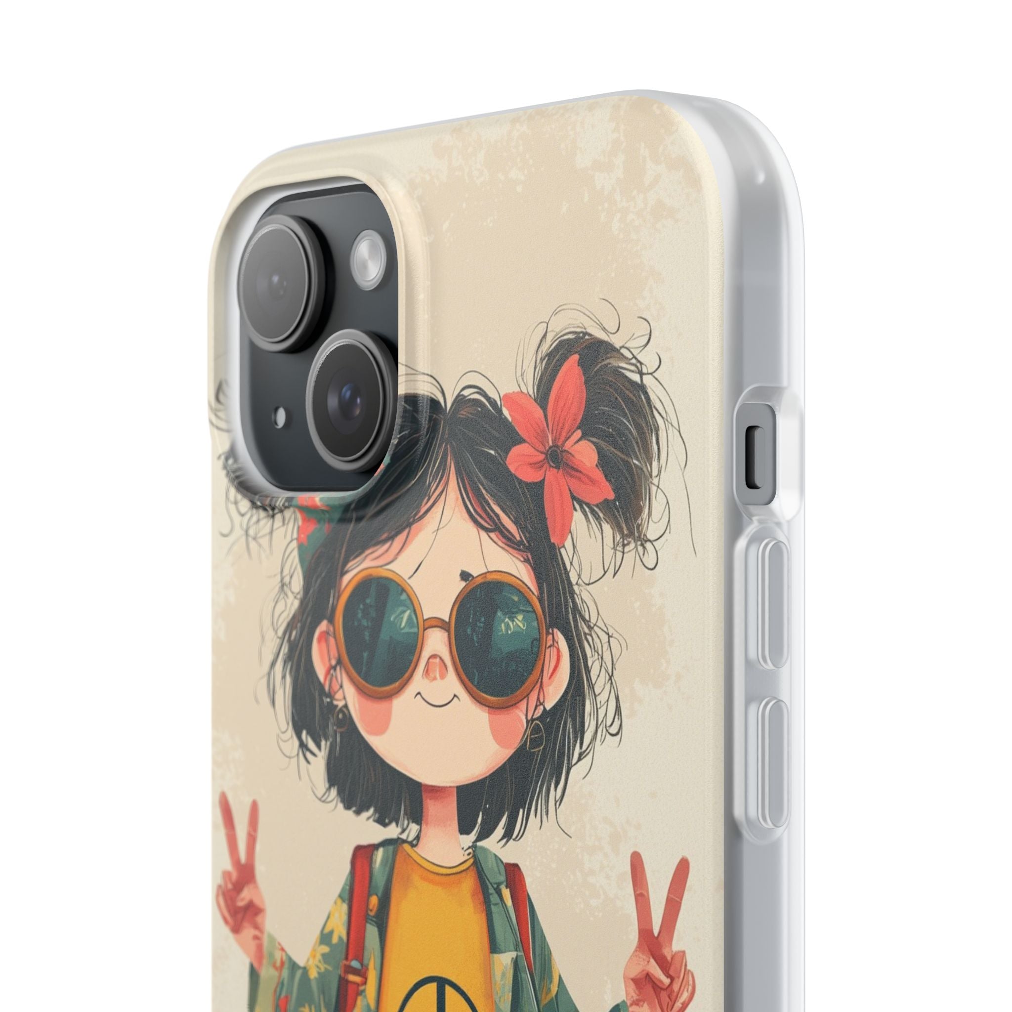 Retro Peace Girl · Soft Phone Case for iPhone