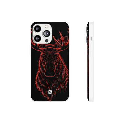Crimson Horizon Moose · Lite Phone Case for iPhone ·  Black