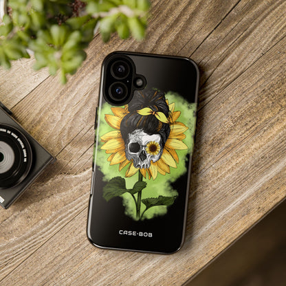 Sunflower Skull iPhone 16 Plus Case - Tough