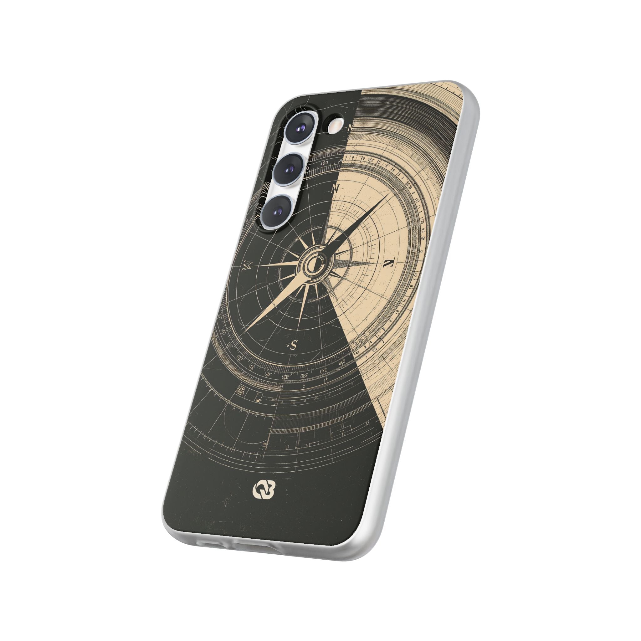 Beige Lite Phone Case for Samsung - Obsidian Nautical Blueprint