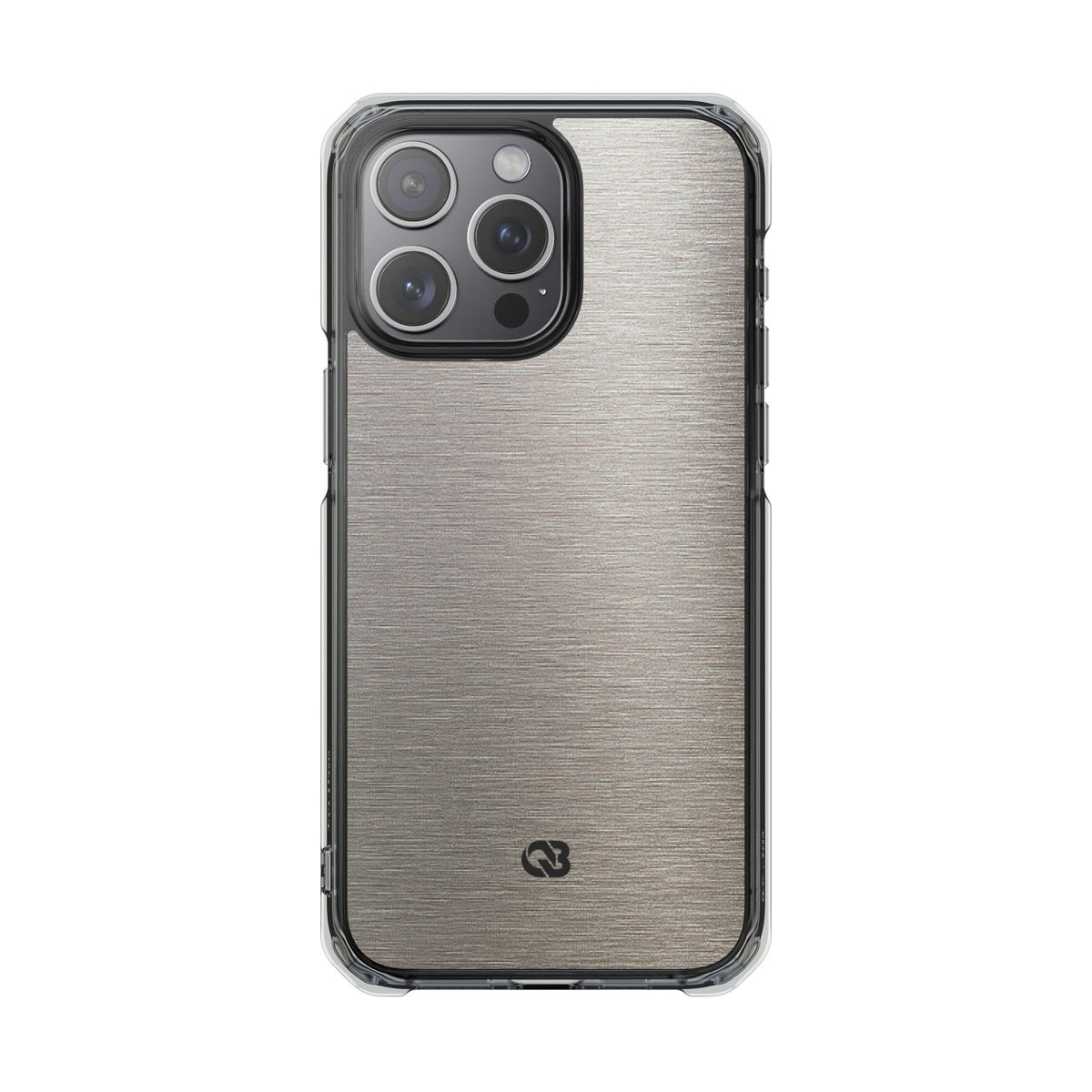 Brushed Silver Alloy · Clear Impact Magnetic Phone Case for iPhone ·  Silver