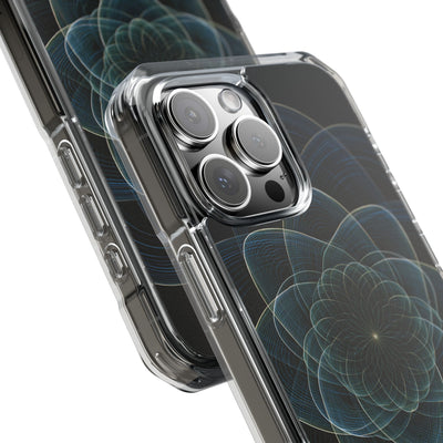 Blue Impact MagSafe Phone Case for iPhone - Celestial Wireframe Bloom