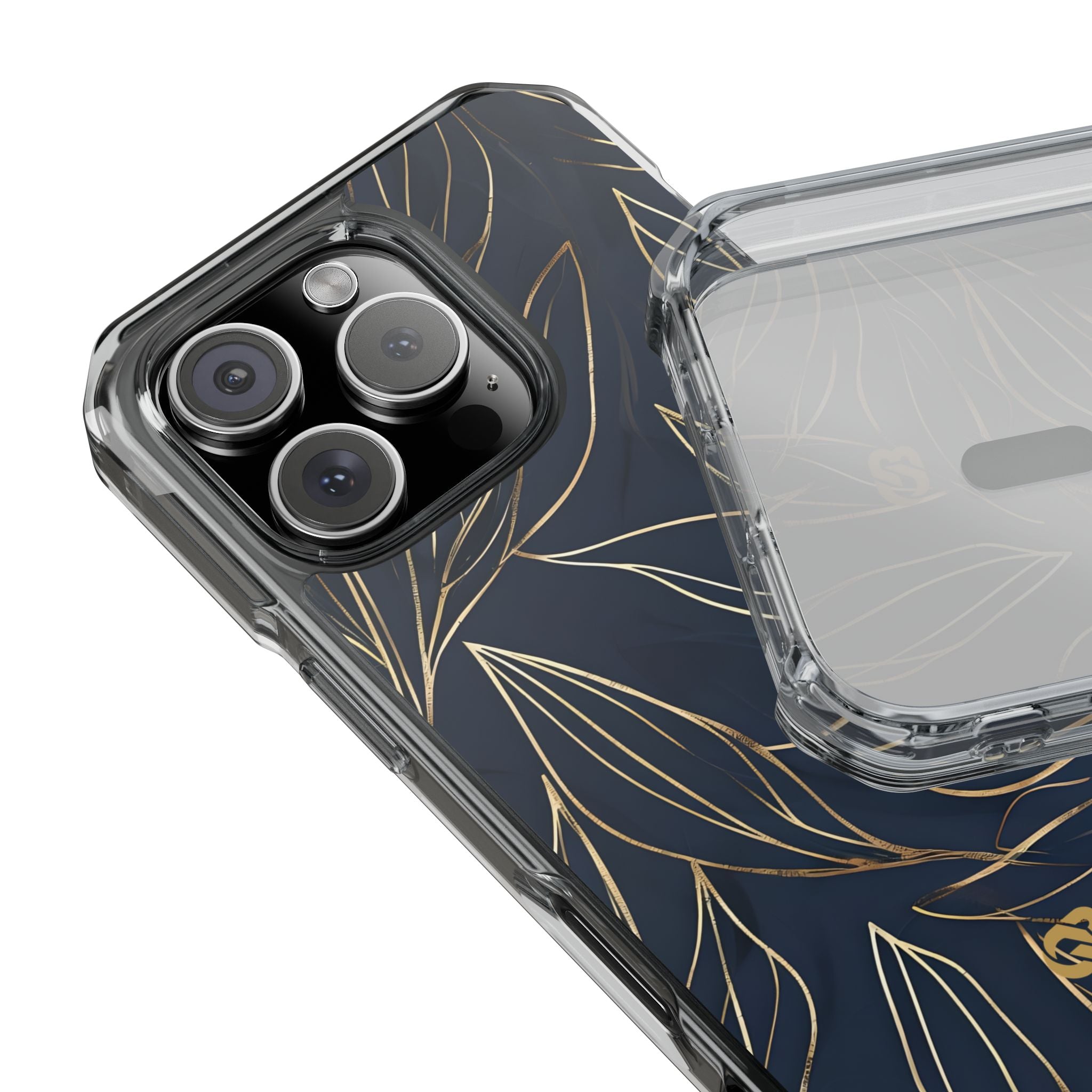 Gilded Navy Foliage · Impact Coque de téléphone pour iPhone · Magsafe