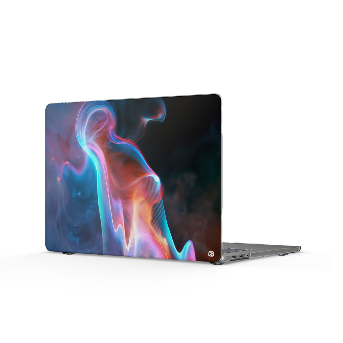 Neon Waveform · Clear Hard Case for MacBook · Black