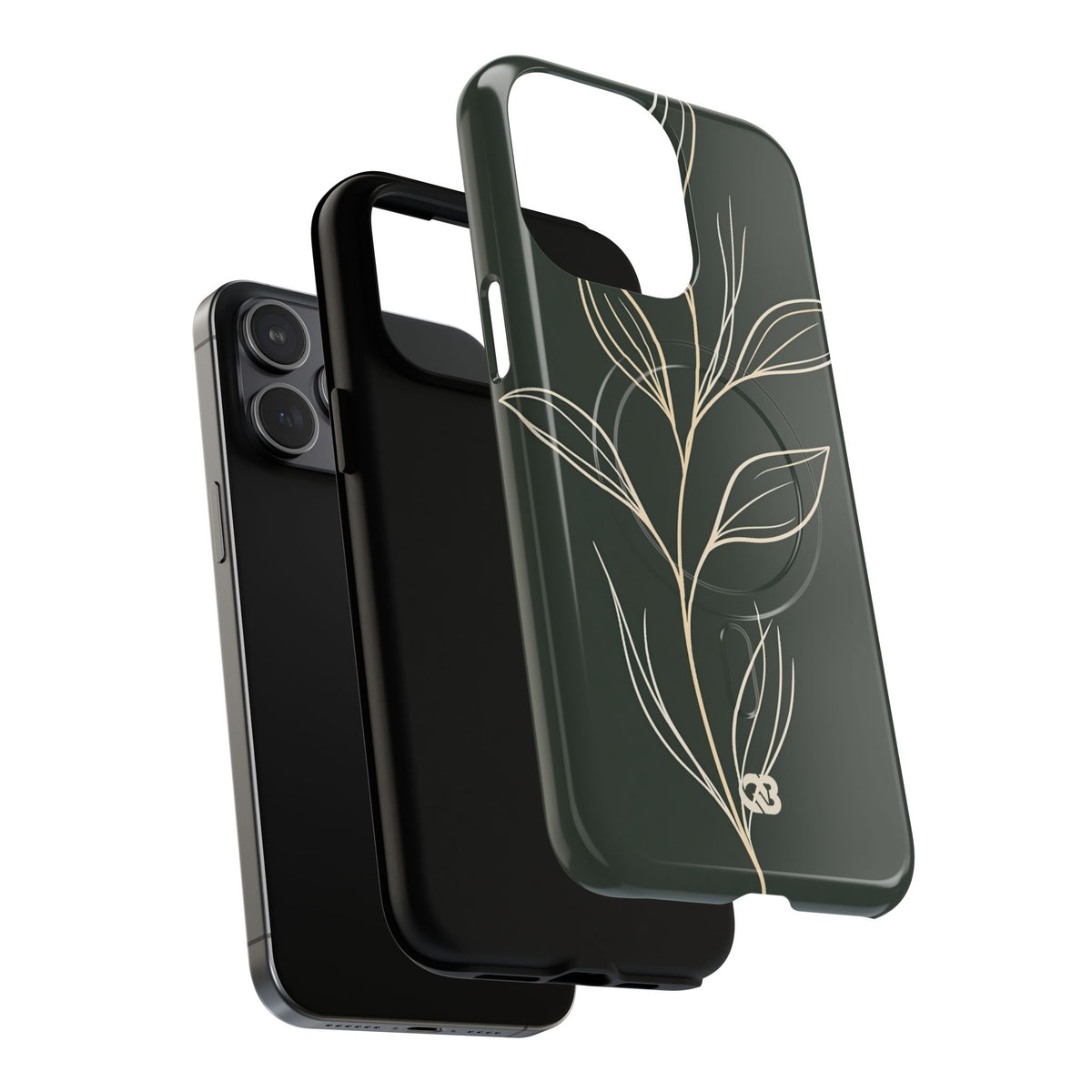 Minimal Botanical Stem · Tough 2.0 Magnetic Phone Case for iPhone · Green
