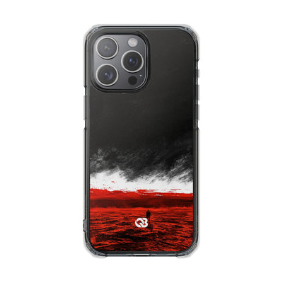 Crimson Void · Clear Impact Magnetic Phone Case for iPhone ·  Black