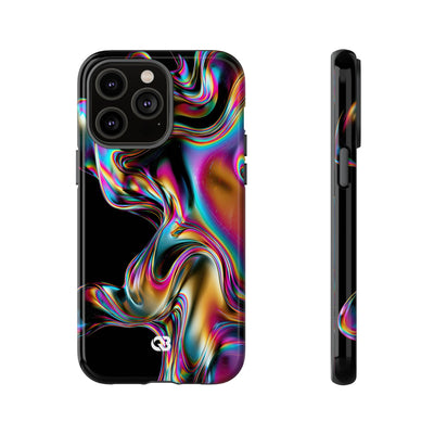Purple Tough Phone Case for iPhone - Liquid Neon Chrome