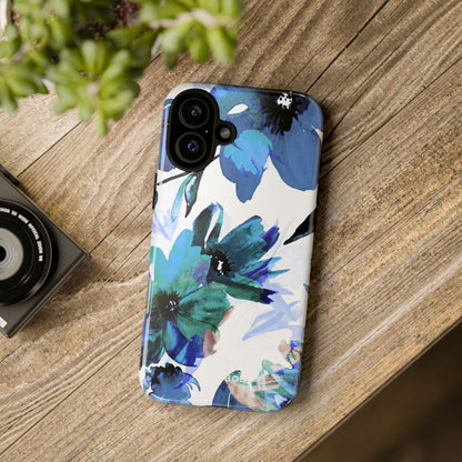 Blue Bloom iPhone 16 Plus Case - Tough